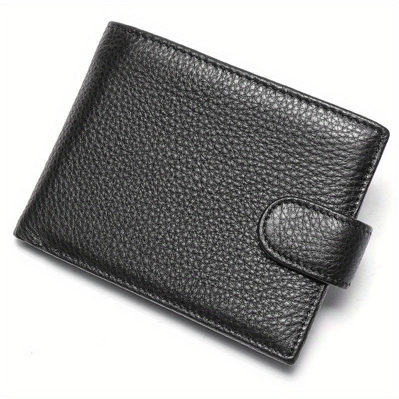 Men's Short Cow Leather Coin Purse Hasp Wallet