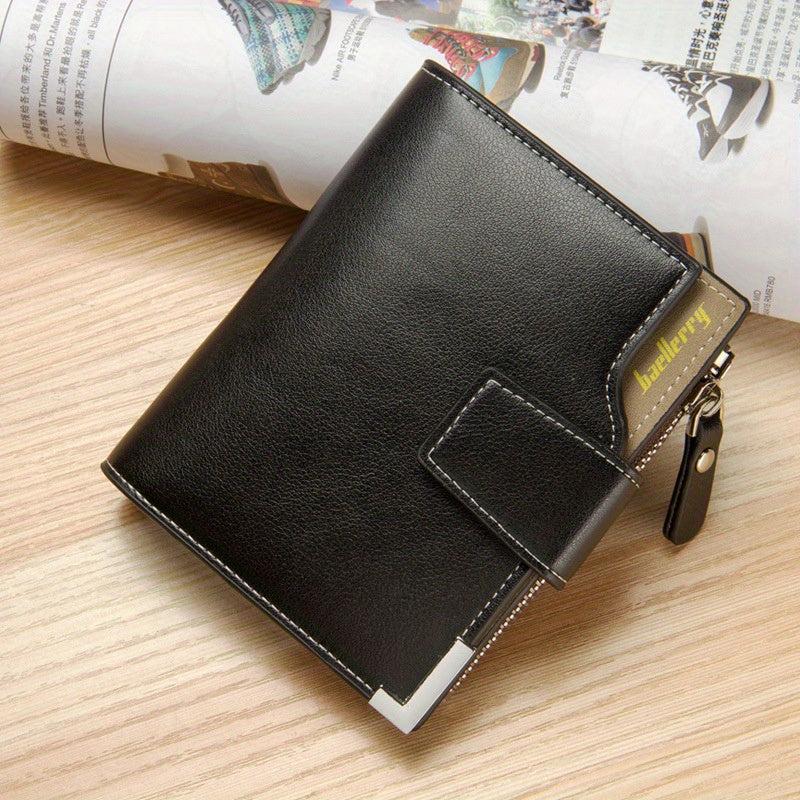 Men's Hasp Card Holder Short Wallet Leather Large Capacity Card Holder Vintage