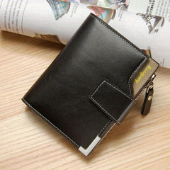 Men's Hasp Card Holder Short Wallet Leather Large Capacity Card Holder Vintage
