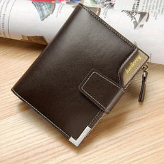 Men's Hasp Card Holder Short Wallet Leather Large Capacity Card Holder Vintage