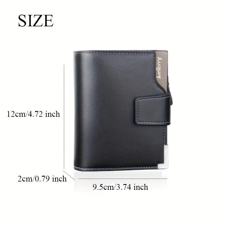 Men's Hasp Card Holder Short Wallet Leather Large Capacity Card Holder Vintage