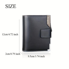 Men's Hasp Card Holder Short Wallet Leather Large Capacity Card Holder Vintage