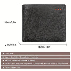 Men's Leather Short Wallet Money Clip RFID Anti theft card