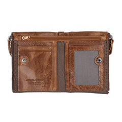 Vintage Men's Leather Wallet Coin Purse Zipper Wallet