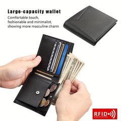 Men's RFID Anti theft Wallet Leather Money Clip Vintage Wallet