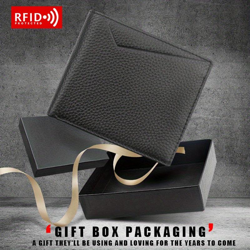 Men's RFID Anti theft Wallet Leather Money Clip Vintage Wallet