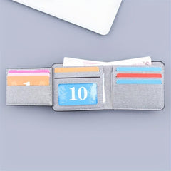 Men's Canvas Wallet with 9 Card Slots & 2 ID Holders