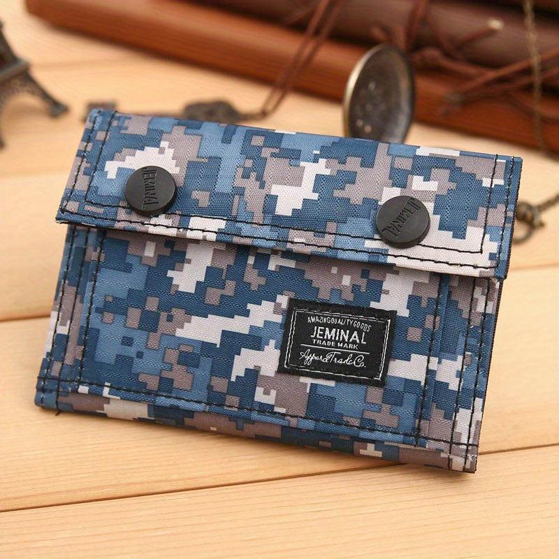 Men's Casual Camo Bifold Wallet Money Clip
