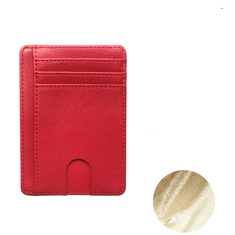 RFID Card Sleeve Portable Pu Leather Credit Card Bag