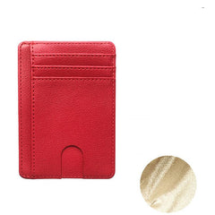 RFID Card Sleeve Portable Pu Leather Credit Card Bag