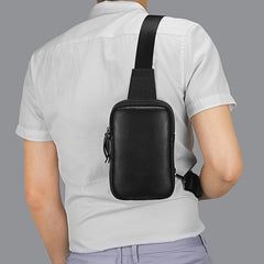 Mini Leather Chest Bag Small Sling Shoulder Front Phone Bag
