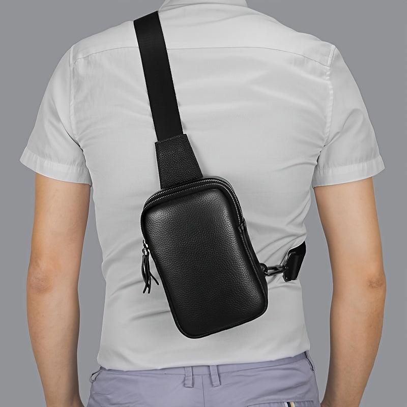 Mini Leather Chest Bag Small Sling Shoulder Front Phone Bag
