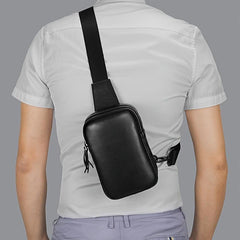 Mini Leather Chest Bag Small Sling Shoulder Front Phone Bag