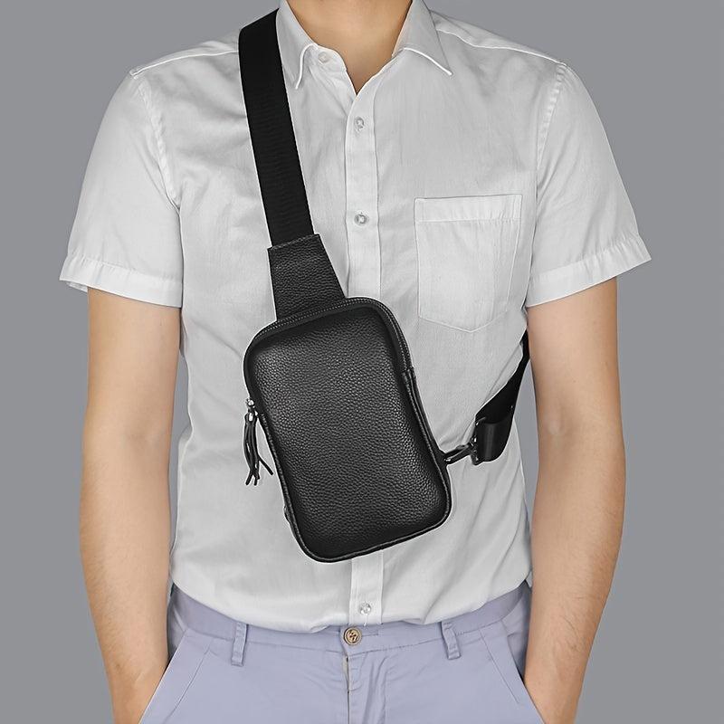 Mini Leather Chest Bag Small Sling Shoulder Front Phone Bag