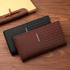 Long Men's Braided Money Clip Wallet