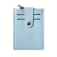 Men's Card Holder Zipper Coin Purse Snap Button Card Bag