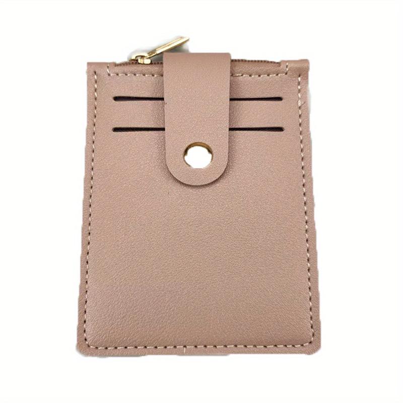 Men's Card Holder Zipper Coin Purse Snap Button Card Bag