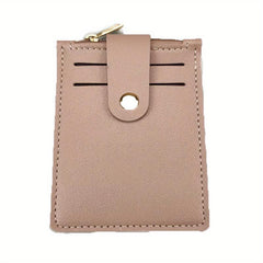 Men's Card Holder Zipper Coin Purse Snap Button Card Bag