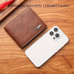 Men's PU Leather Business Short Wallet Bifold Card Slots