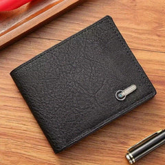 Men's PU Leather Business Short Wallet Bifold Card Slots