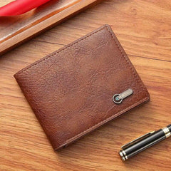 Men's PU Leather Business Short Wallet Bifold Card Slots