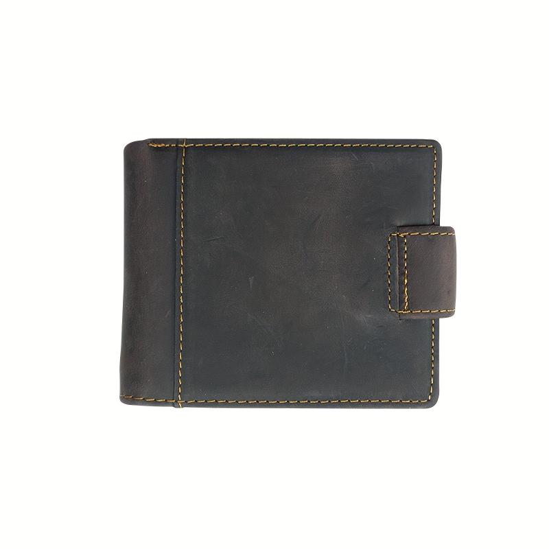 Leather Bifold Wallet - 2 ID Windows Vintage Money Clip - Men Women