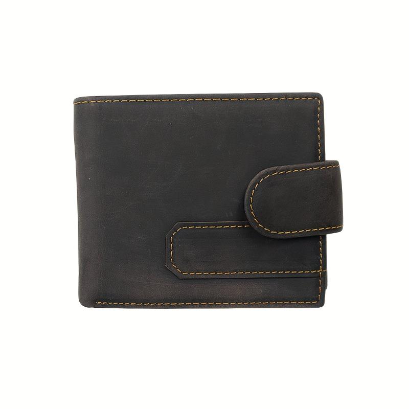 Leather Bifold Wallet - 2 ID Windows Vintage Money Clip - Men Women