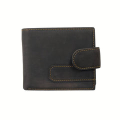 Leather Bifold Wallet - 2 ID Windows Vintage Money Clip - Men Women