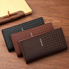 1PC MEN'S LONG WALLET Business PU Leather Daily Commuting Coffee Brown
