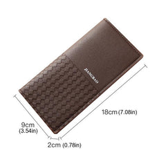 1PC MEN'S LONG WALLET Business PU Leather Daily Commuting Coffee Brown