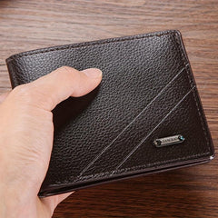 Men's Business Short Wallet With Card Slots Soft Horizontal Wallet
