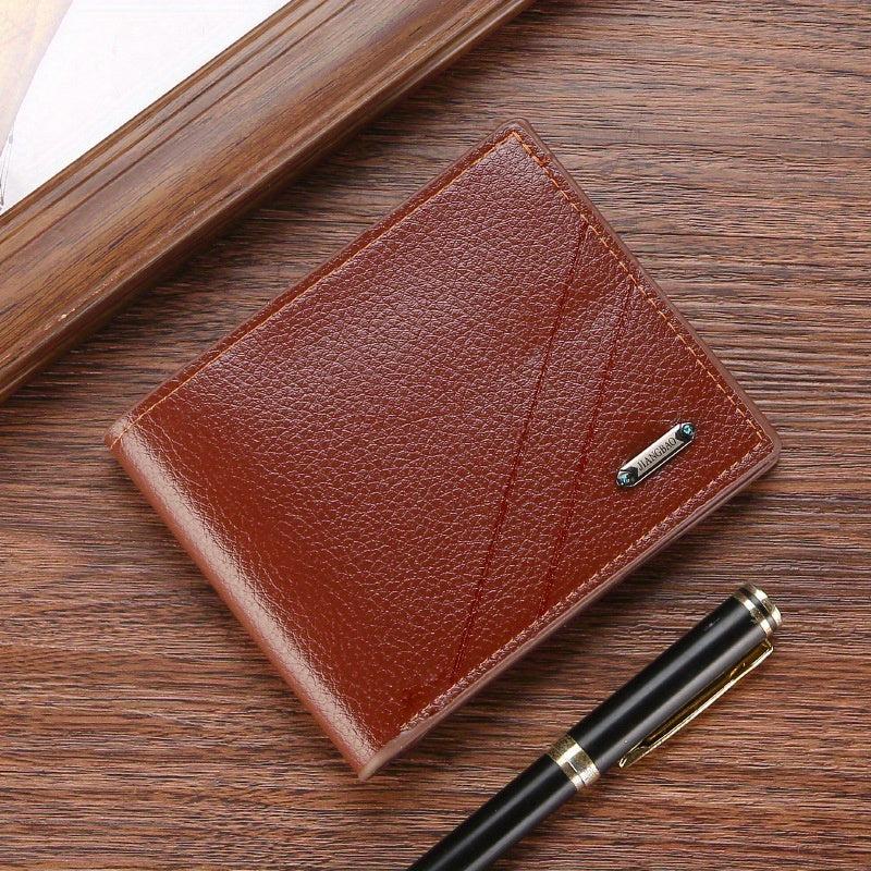 Men's Business Short Wallet With Card Slots Soft Horizontal Wallet