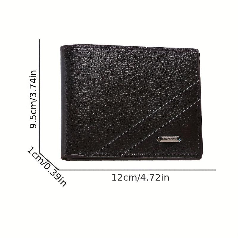Men's Business Short Wallet With Card Slots Soft Horizontal Wallet