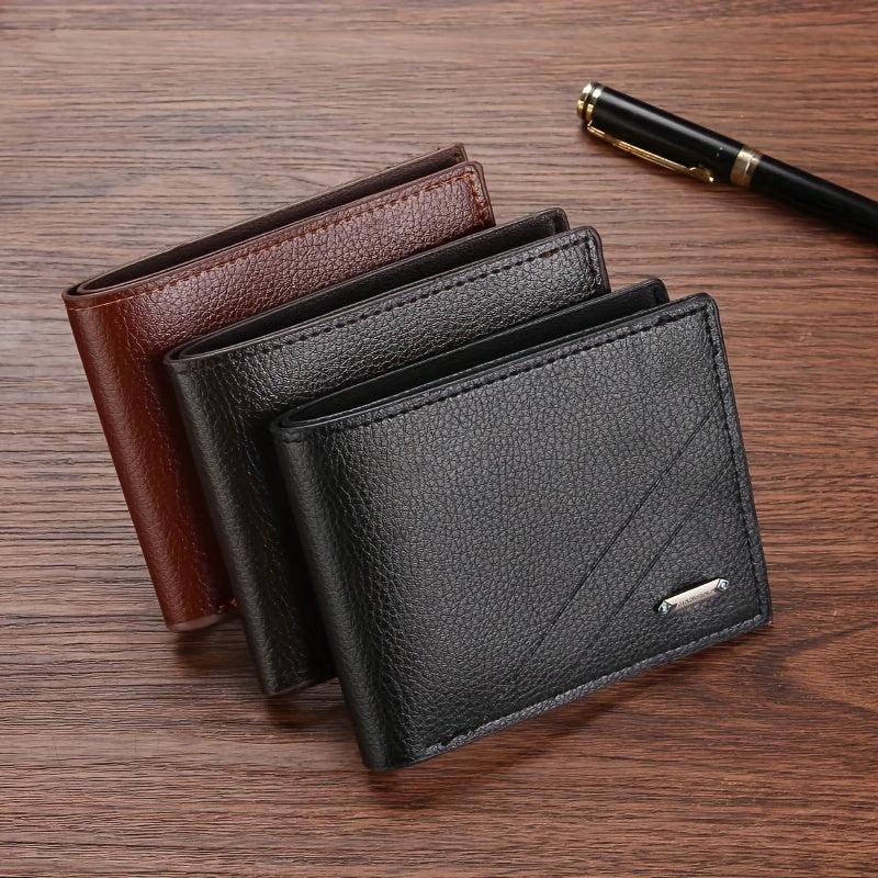 Men's Business Short Wallet With Card Slots Soft Horizontal Wallet