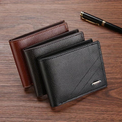 Men's Business Short Wallet With Card Slots Soft Horizontal Wallet