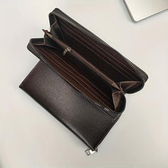 Men's Long Zipper Wallet Large Capacity Clutch Mobile Phone Bag