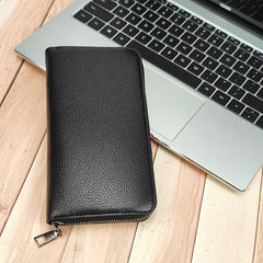 Men's Long Zipper Wallet Large Capacity Clutch Mobile Phone Bag
