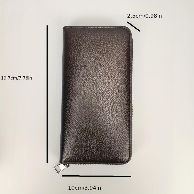 Men's Long Zipper Wallet Large Capacity Clutch Mobile Phone Bag