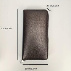 Men's Long Zipper Wallet Large Capacity Clutch Mobile Phone Bag