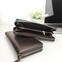 Men's Long Zipper Wallet Large Capacity Clutch Mobile Phone Bag