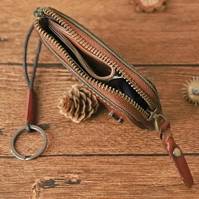 Men's Leather Zipper Wallet Purse Card Bag Coin Purse