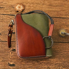 Men's Leather Zipper Wallet Purse Card Bag Coin Purse