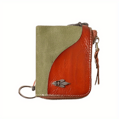 Men's Leather Zipper Wallet Purse Card Bag Coin Purse