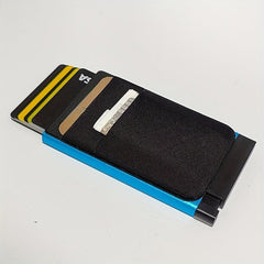 RFID Aluminum Men Wallet with Elastic Back Pouch