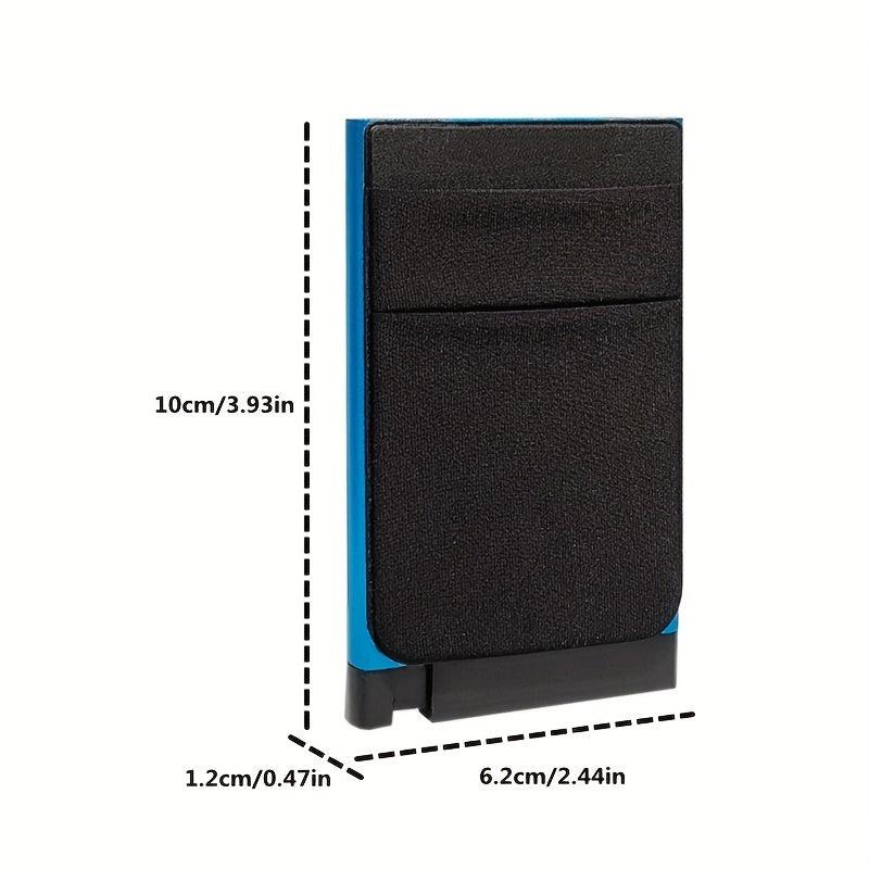 RFID Aluminum Men Wallet with Elastic Back Pouch