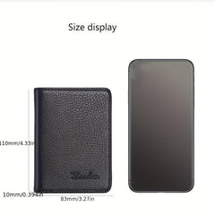 Men's PU Leather Wallet Business Card Holder Cash Clip Slot