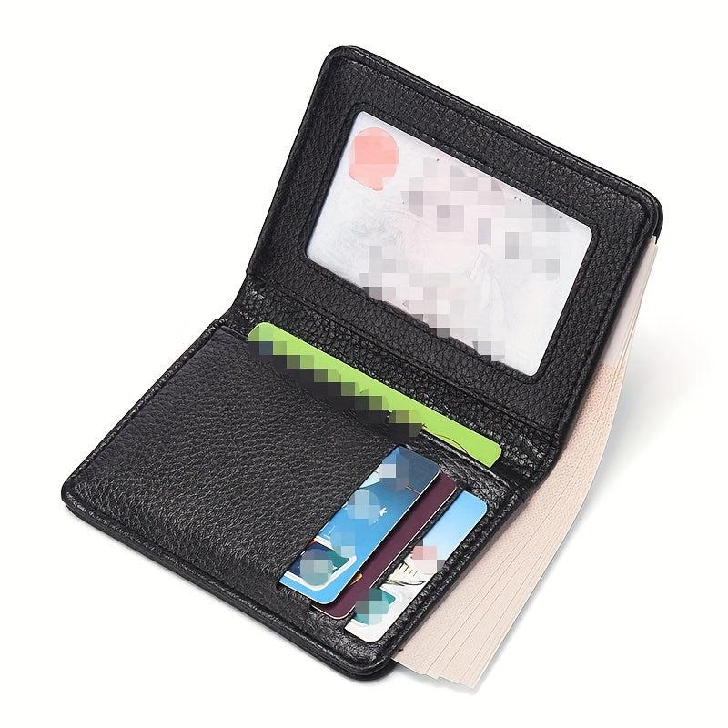 Men's PU Leather Wallet Business Card Holder Cash Clip Slot