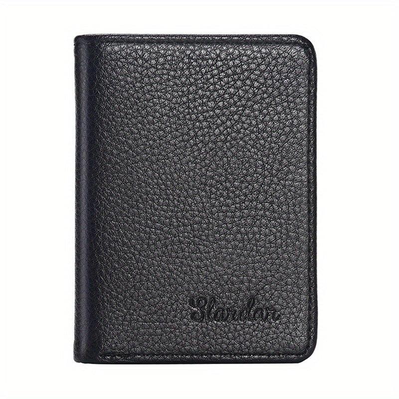 Men's PU Leather Wallet Business Card Holder Cash Clip Slot