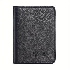 Men's PU Leather Wallet Business Card Holder Cash Clip Slot