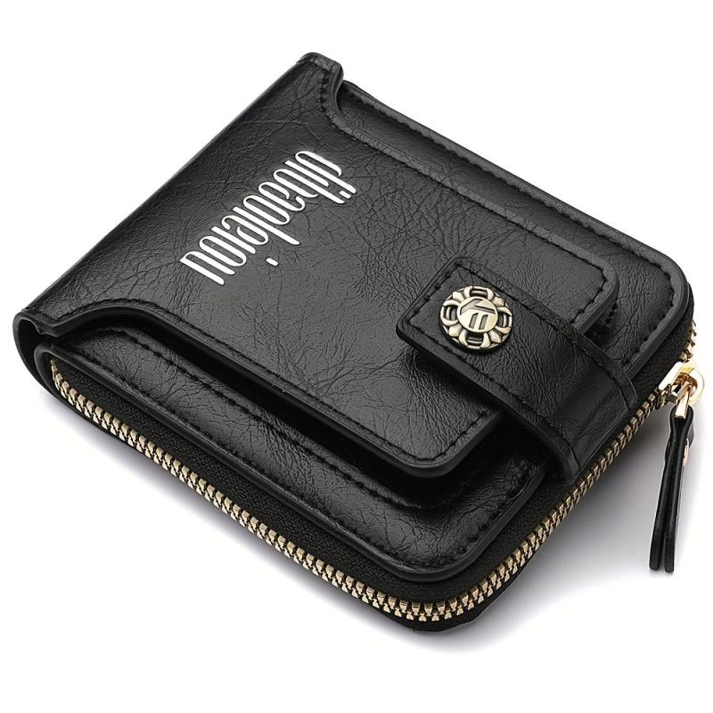 Men's Vintage Buckle Wallet Short Zipper Coin Purse